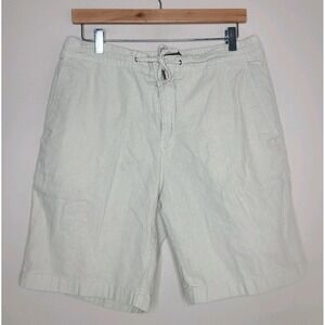 Barbour Men's Sz 34 Tan Shorts Drawstring Linen Blend Chino Casual